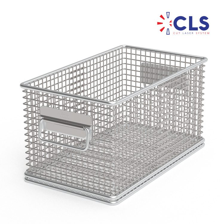 Stainless steel industrial washing and transport basket, reference CLS-2407