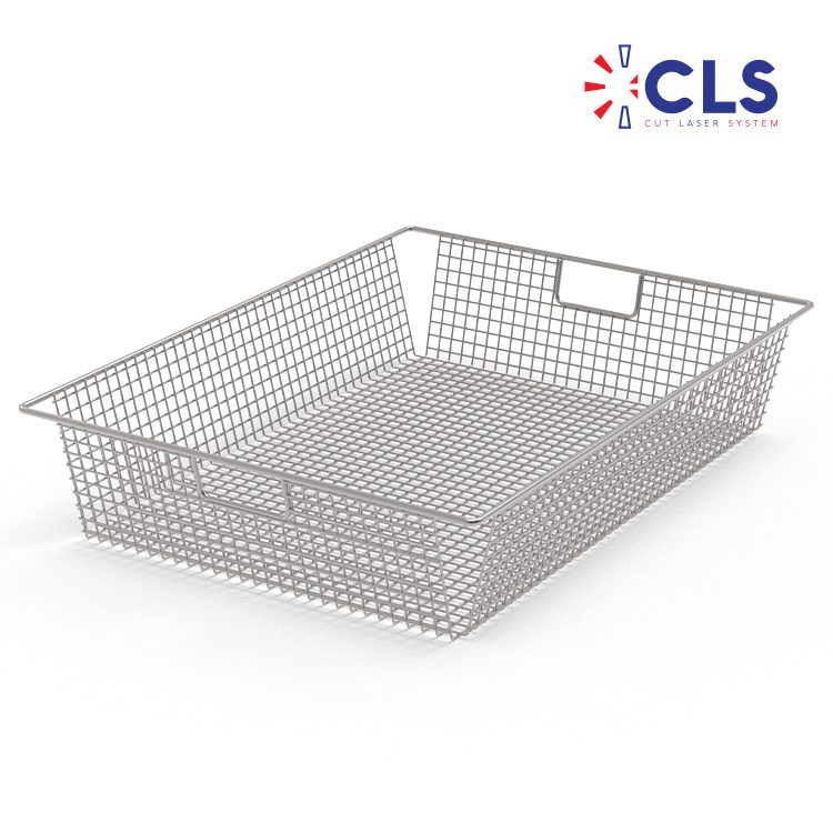 Stainless steel washing basket for industrial parts handling, reference CLS-2511