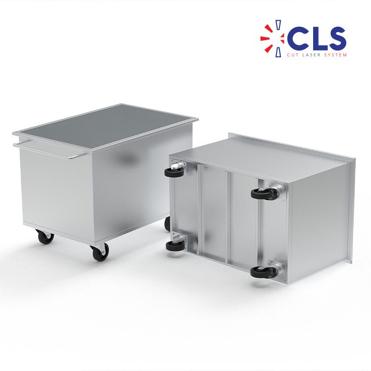 Custom stainless steel material handling trolley for industrial workshops